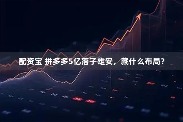 配资宝 拼多多5亿落子雄安，藏什么布局？